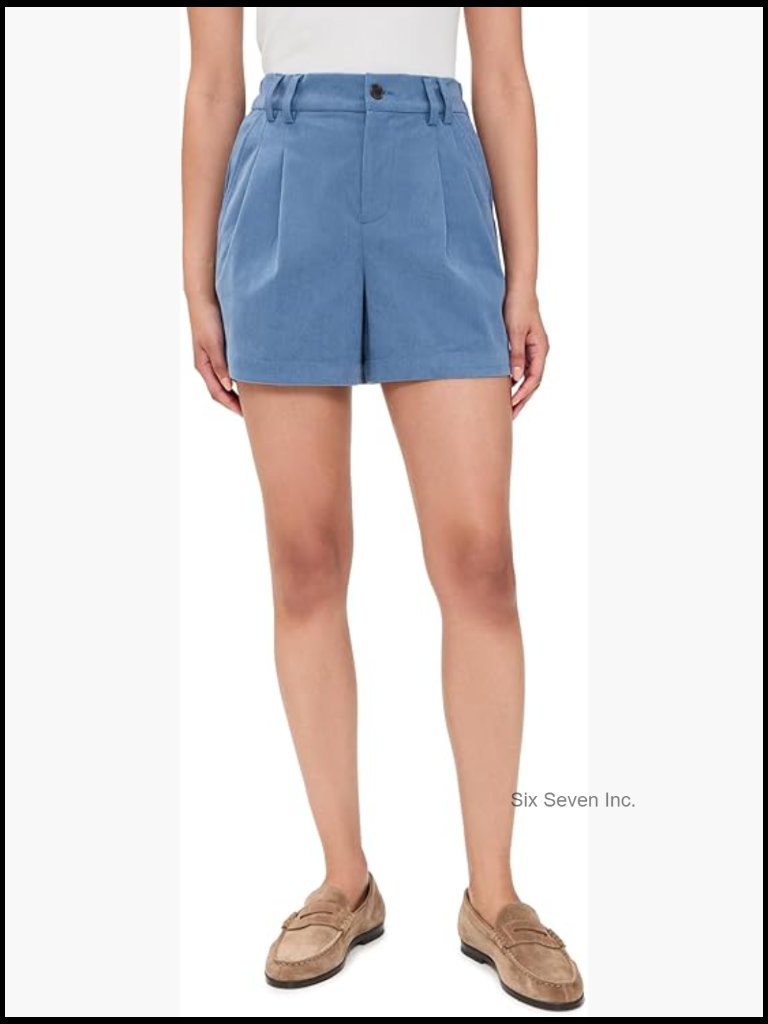 Mid-Weight Non-Stretch Corduroy Pleat Shorts With Pockets